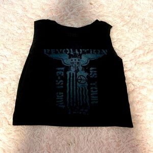 black graphic tank top